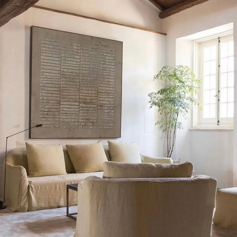 Textured Woven Grid Wall Art