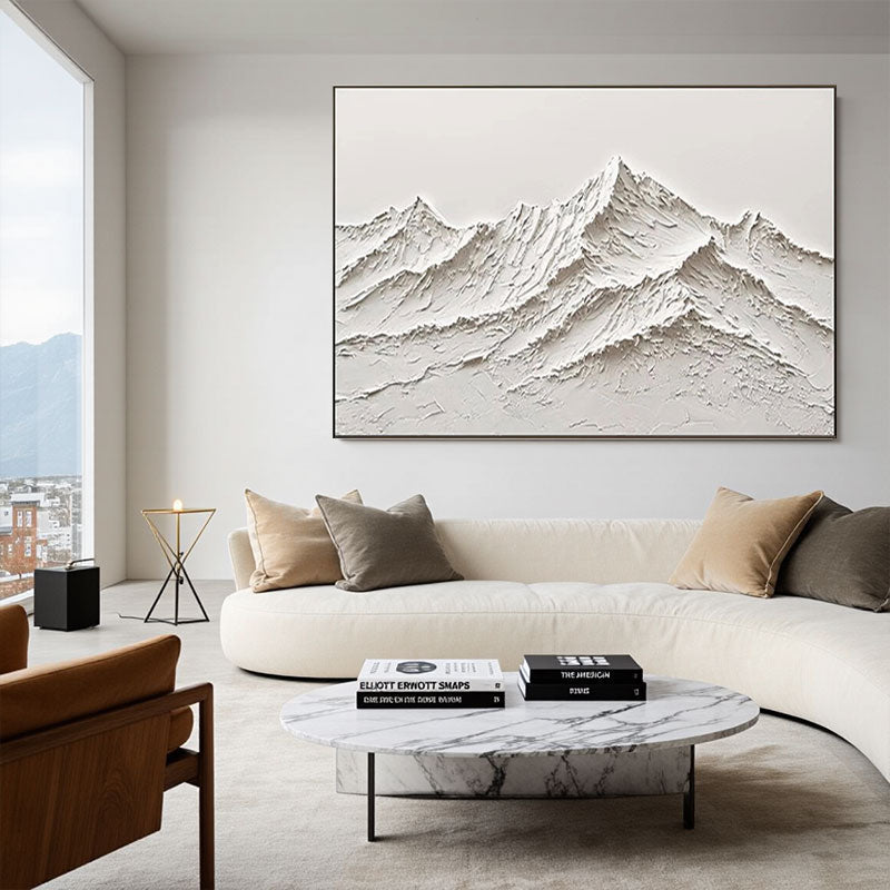 Textured White Mountain Peak Wall Art