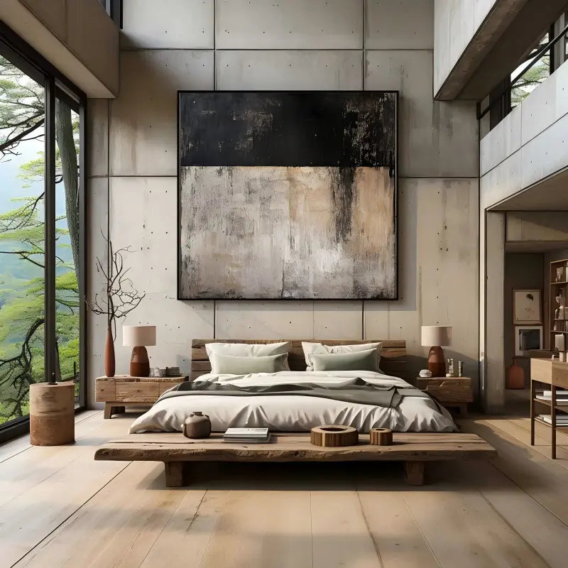 Plaster Textured Horizon Block Wall Art