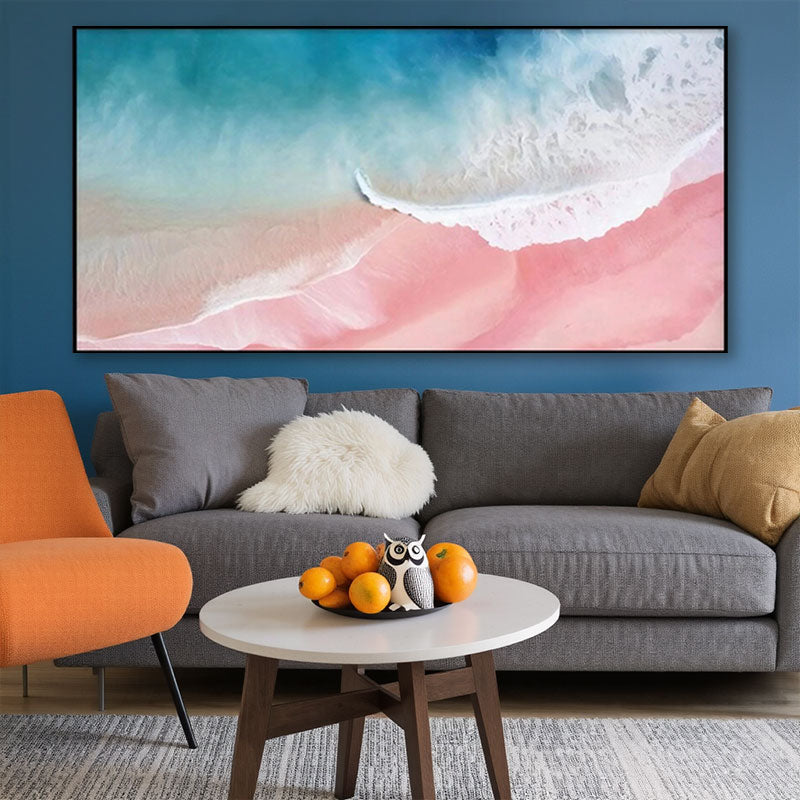 Aerial Pink Beach Wall Art