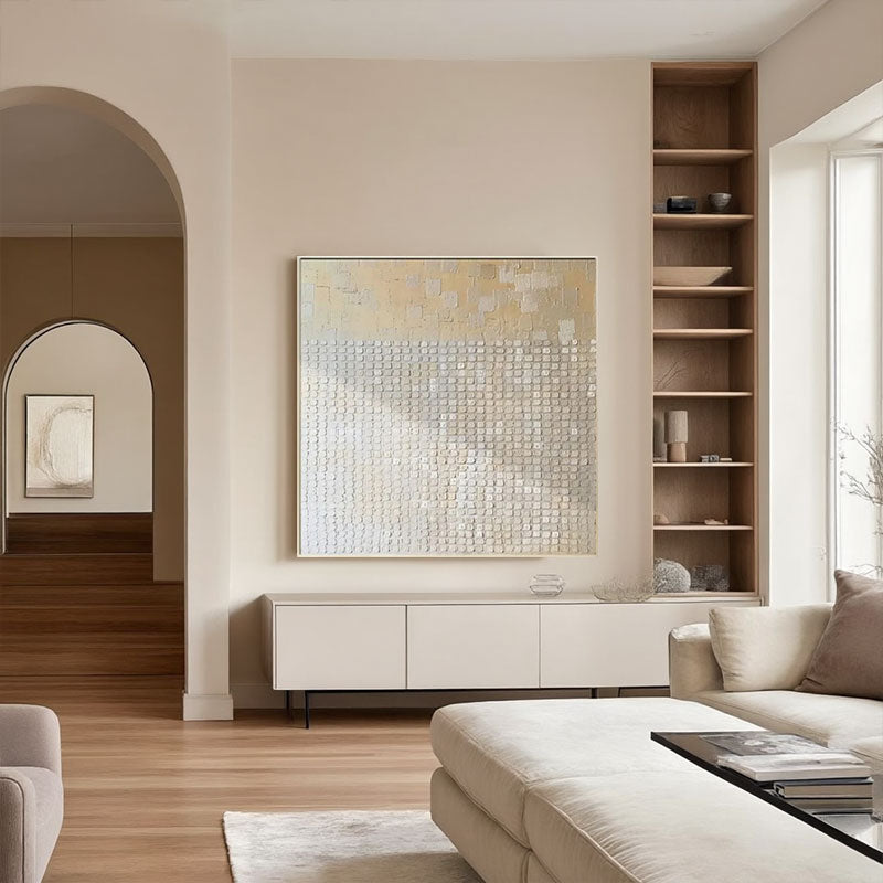 3D Textured Gold & Silver Mosaic Wall Art
