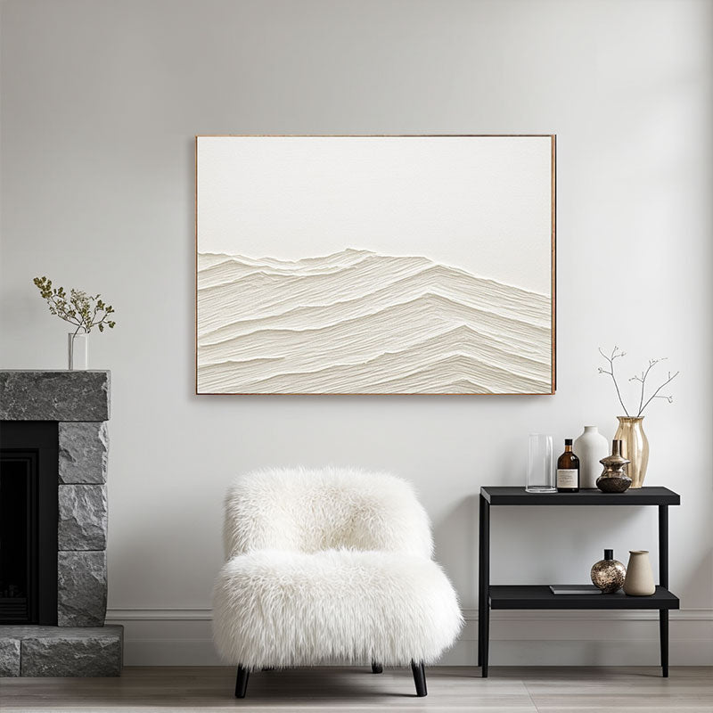 Textured Beige Rolling Hills Wall Art