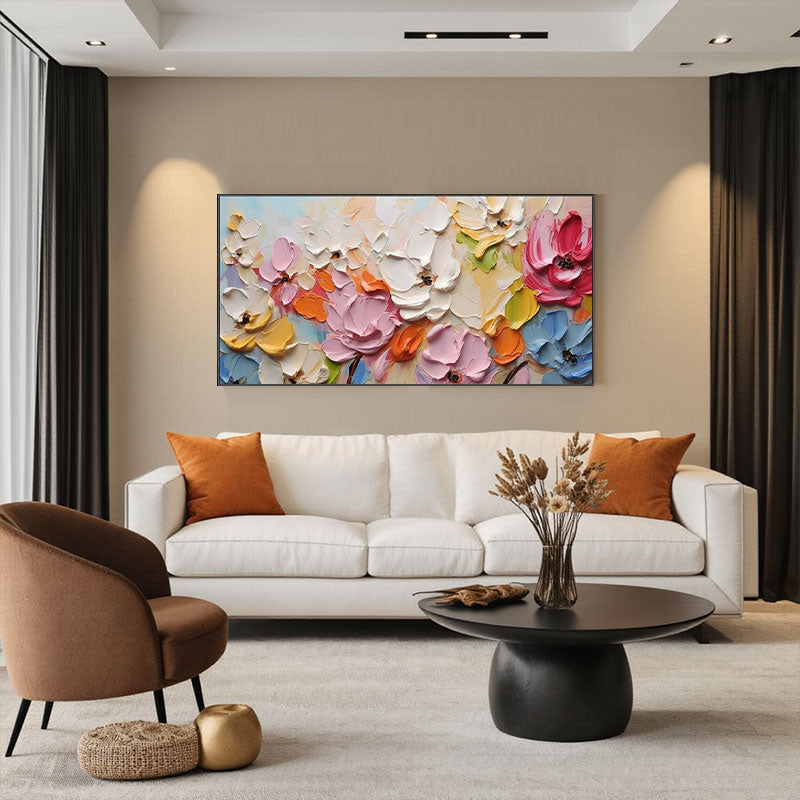 3D Textured Multicolor Floral Wall Art