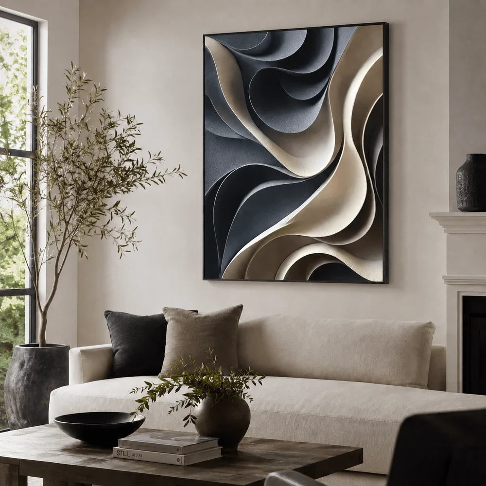 Sculptural Curved Waves Wall Art
