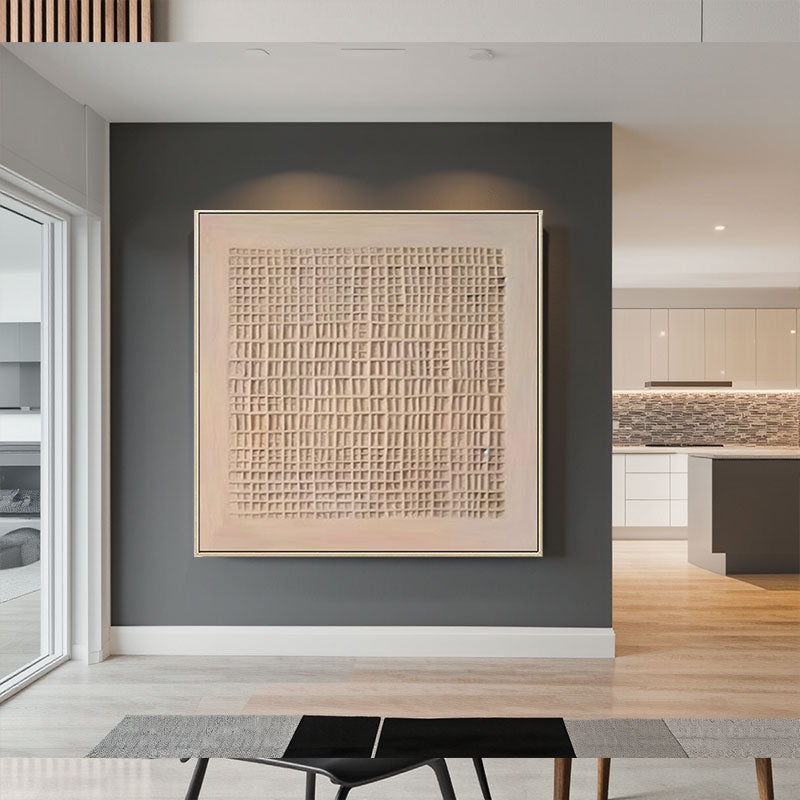 3D Textured Woven Grid Wall Art