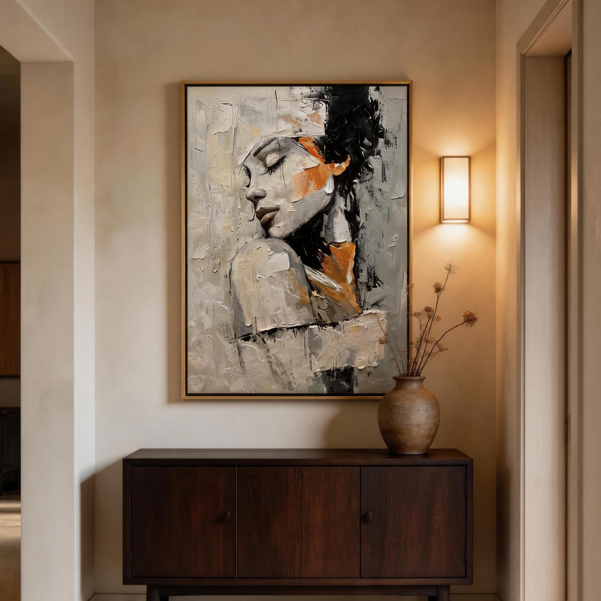 Neutral Portrait | Abstract Textured Wall Art
