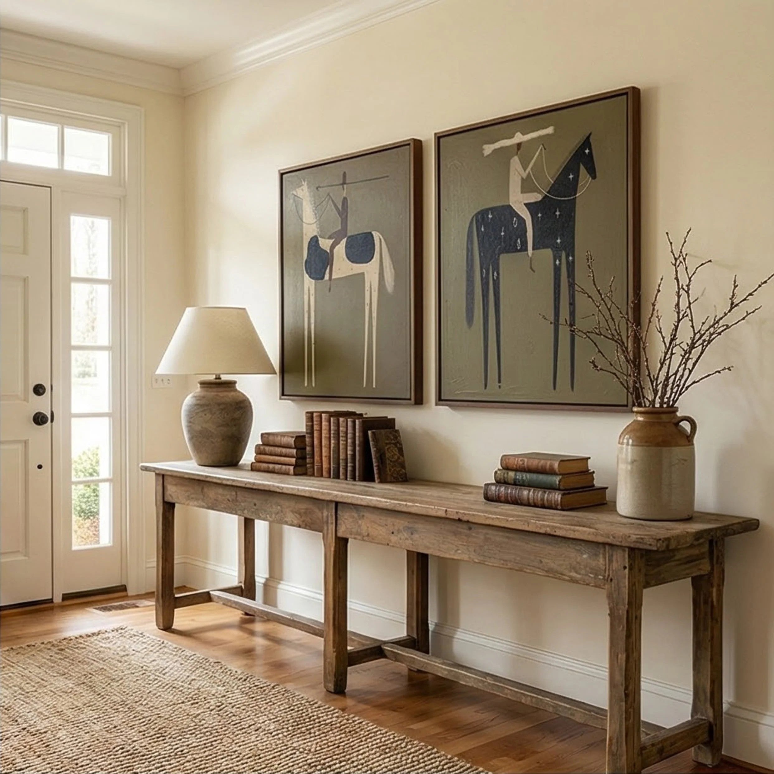 Whimsical Starry Horse Riders Wall Art Set of 2