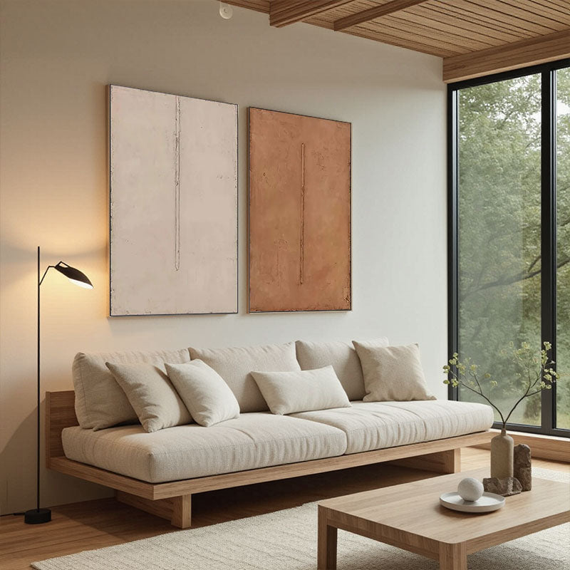 Textured Minimalist Line Wall Art Set of 2