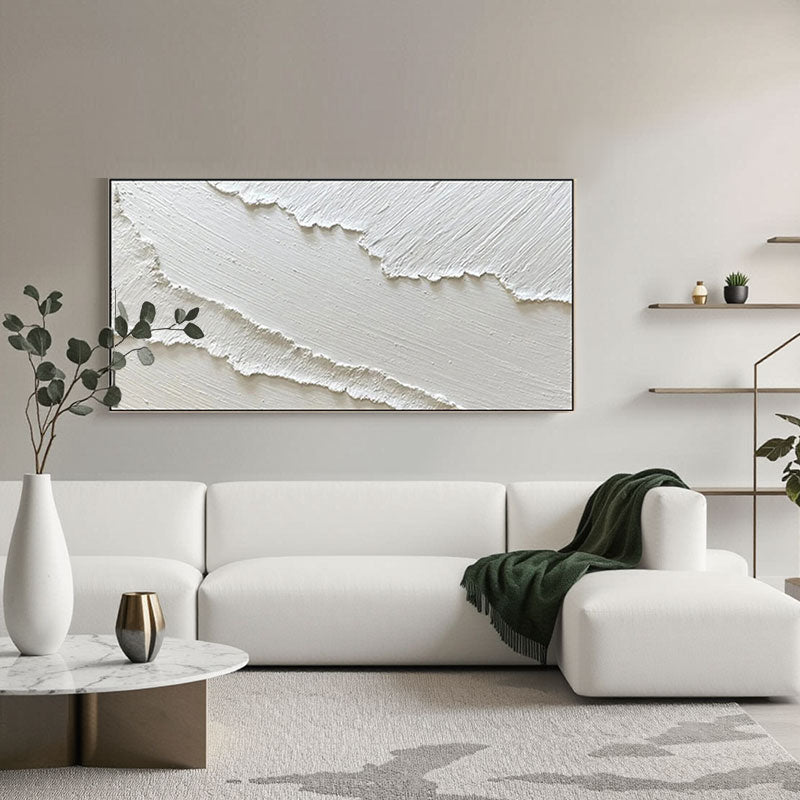 Textured White Ridge Wall Art