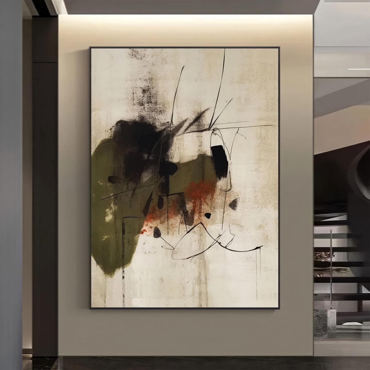 Gestural Ink Wash Abstract Wall Art