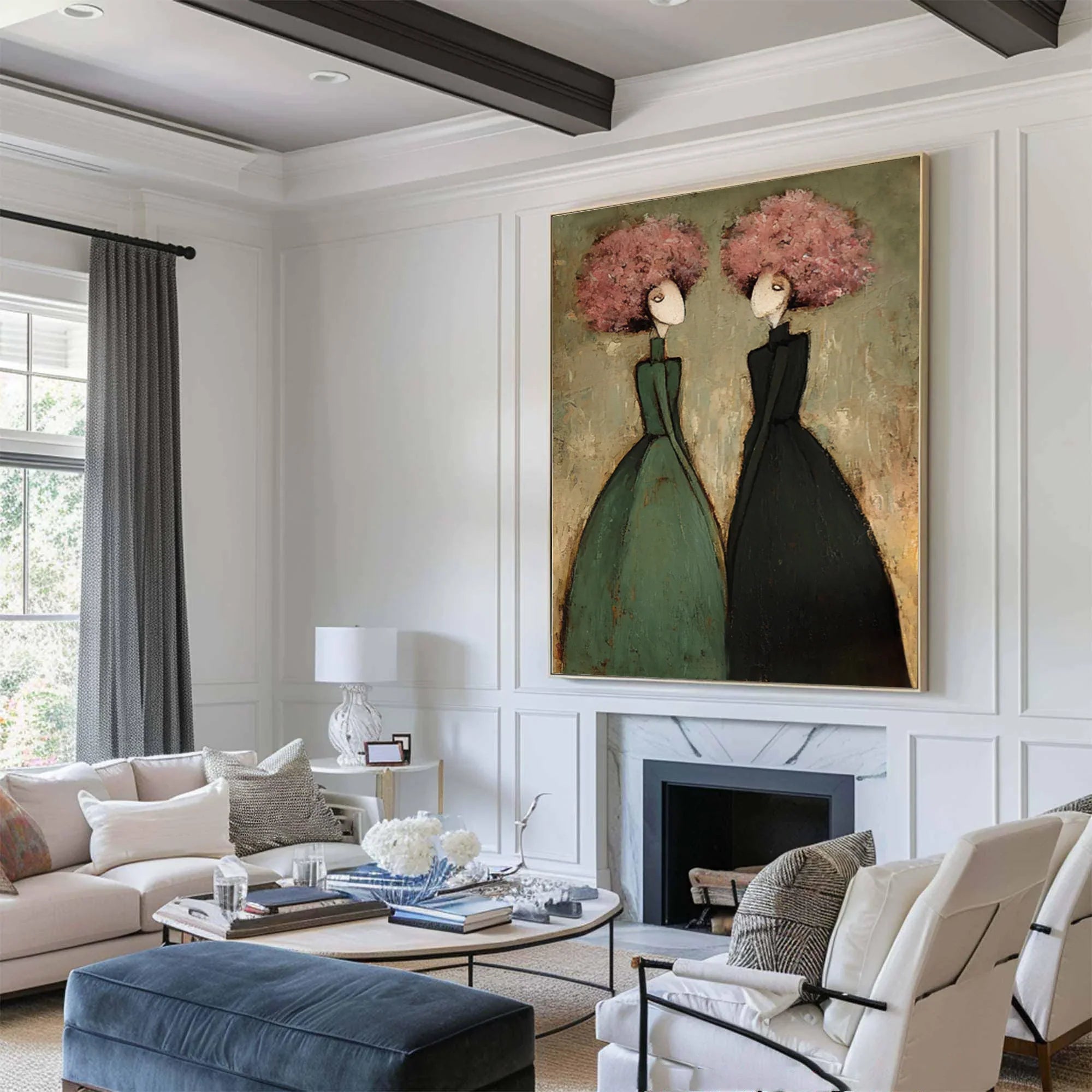 Textured Duo Figures Wall Art