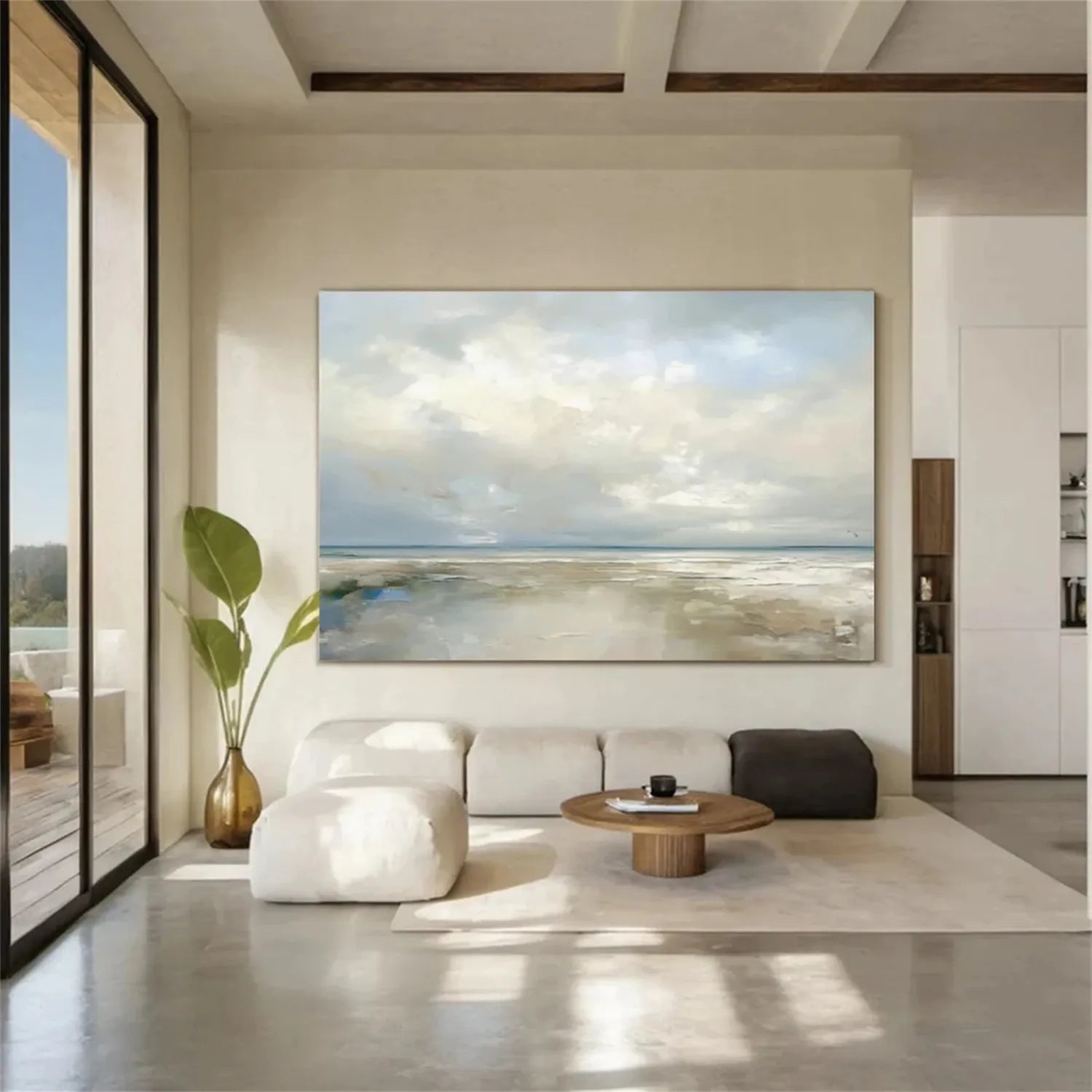 Cloudy Coastal Horizon Wall Art