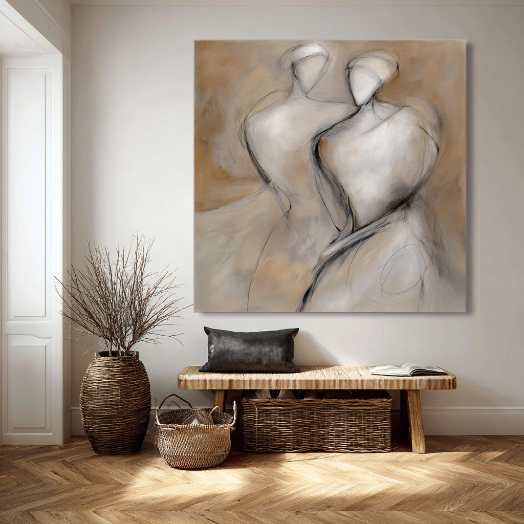 Tribal Imprint - Impasto Abstract Textured Figure Wall Art