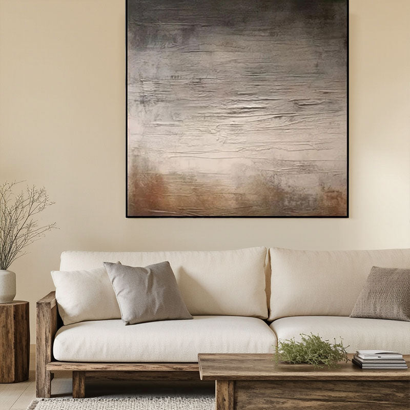 Textured Grey to Brown Gradient Wall Art