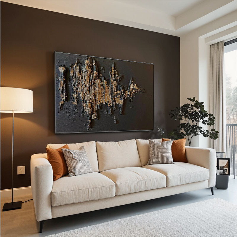 Textured Gold Vein Wall Art