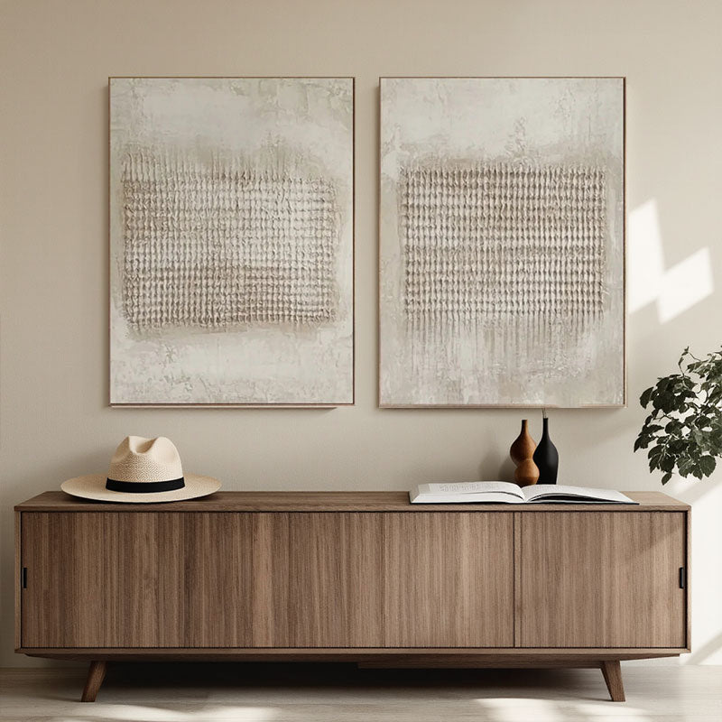 Textured Woven Dot Wall Art Set of 2