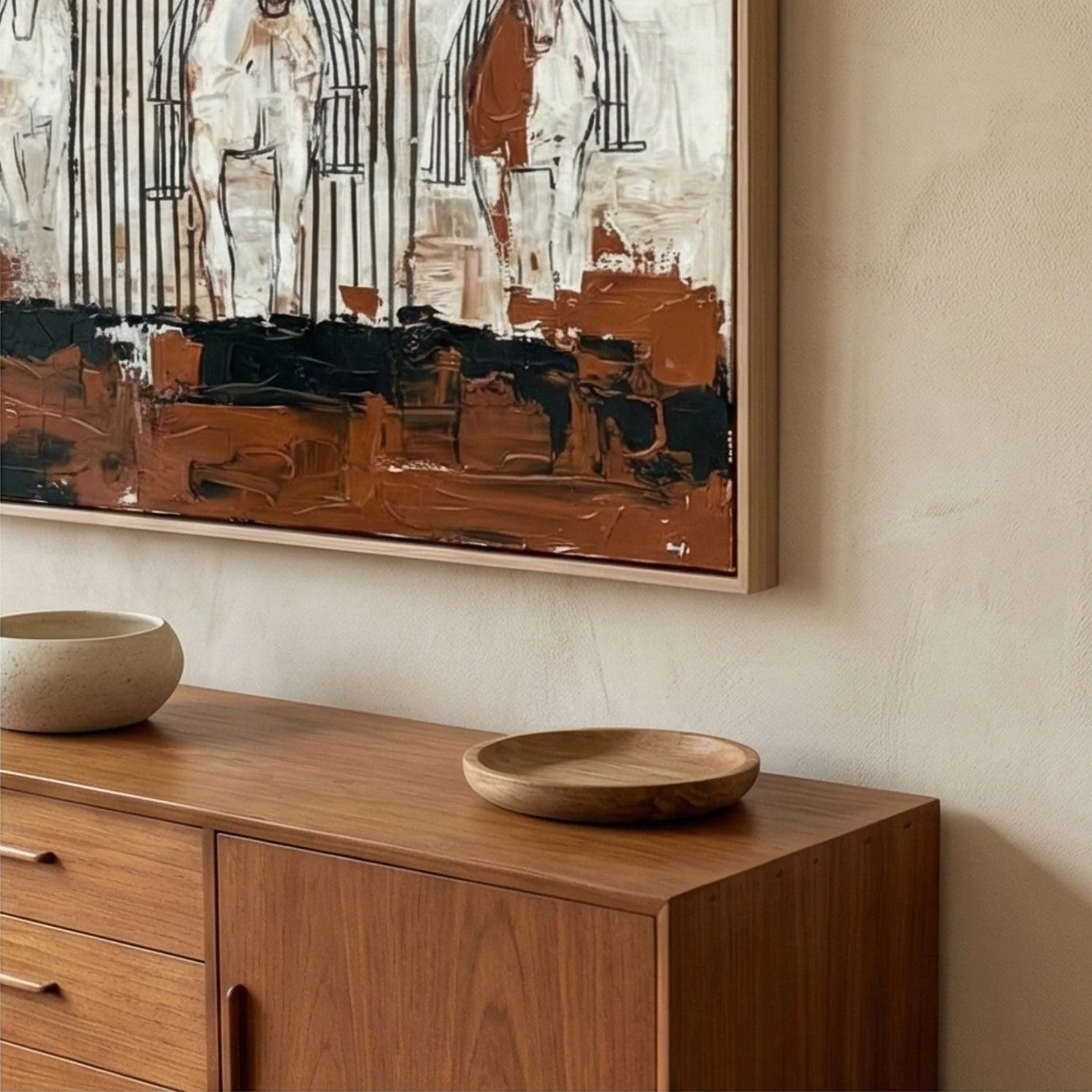 Textured Cowboy Trio on Horseback Wall Art