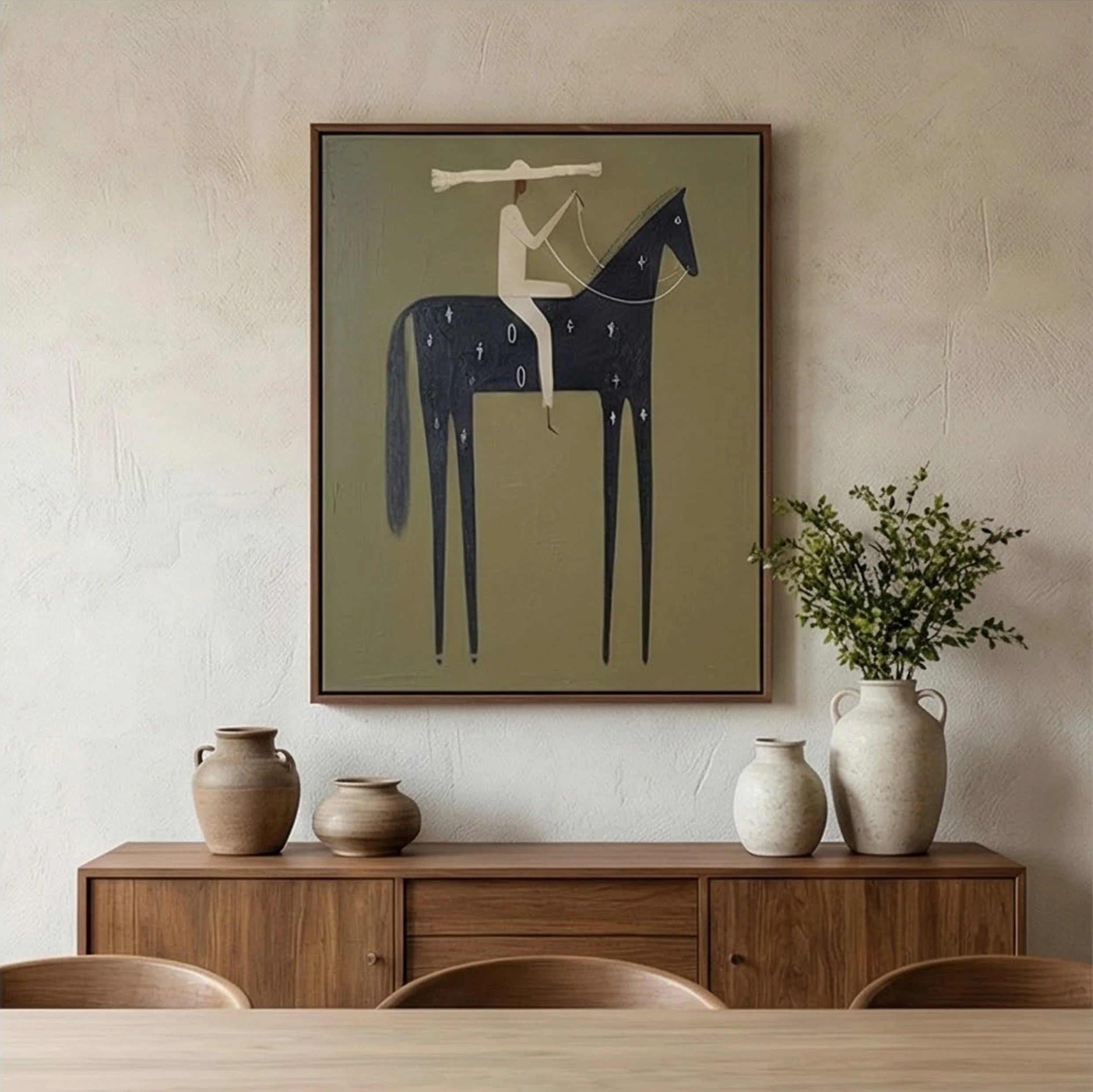 Whimsical Starry Horse Rider Wall Art