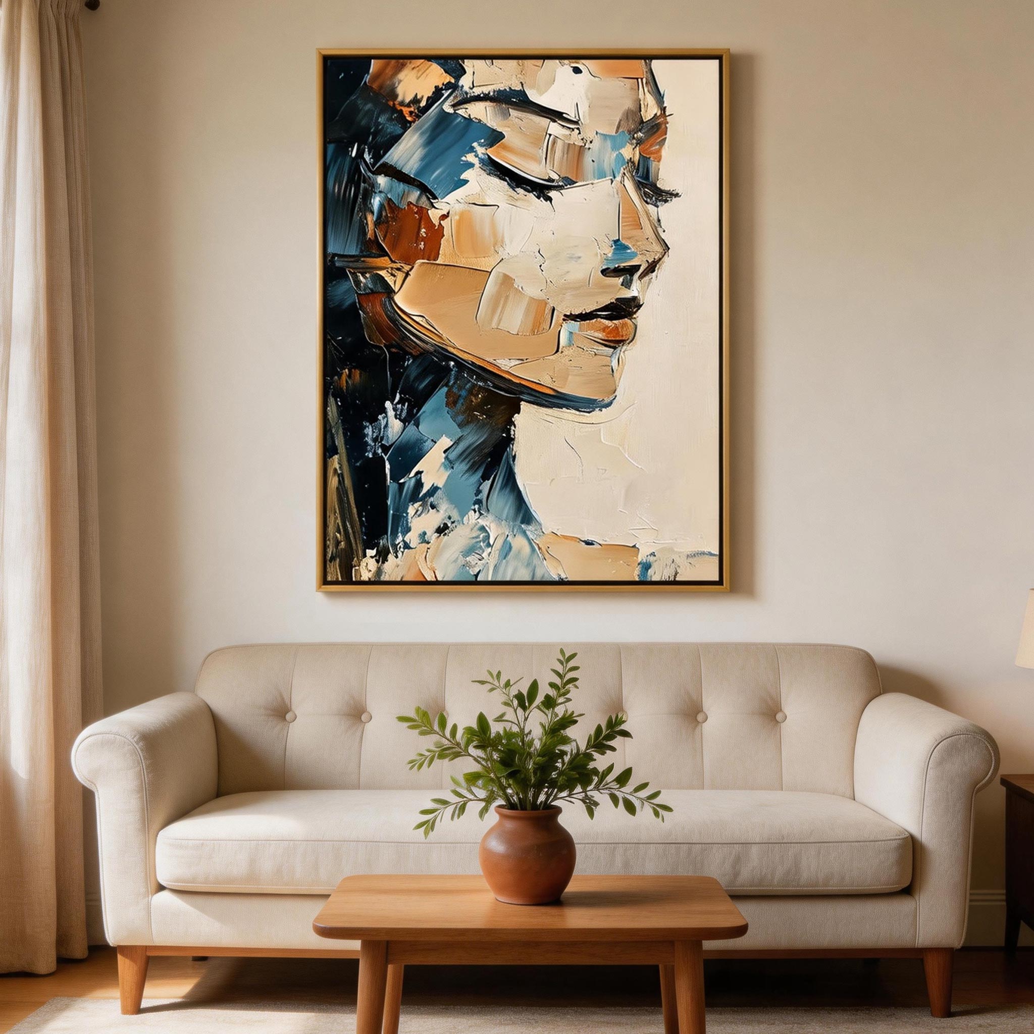 Abstract Face | Modern Neutral Portrait Art