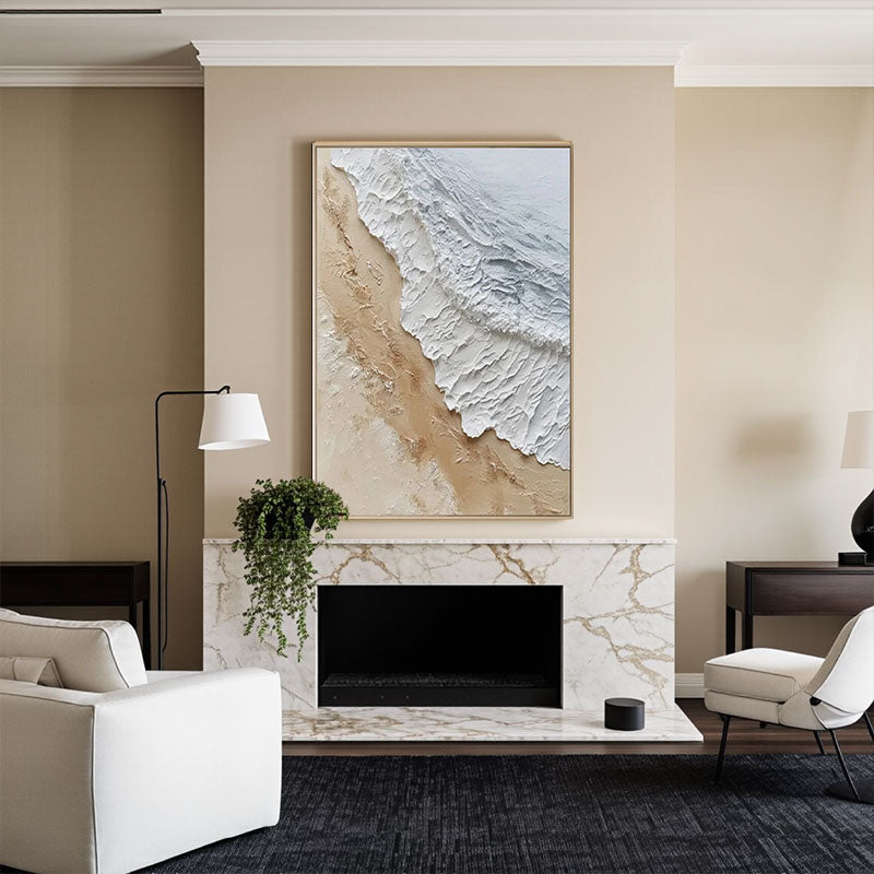 Textured Wave Canvas Art – Sand & Ocean Wall Decor