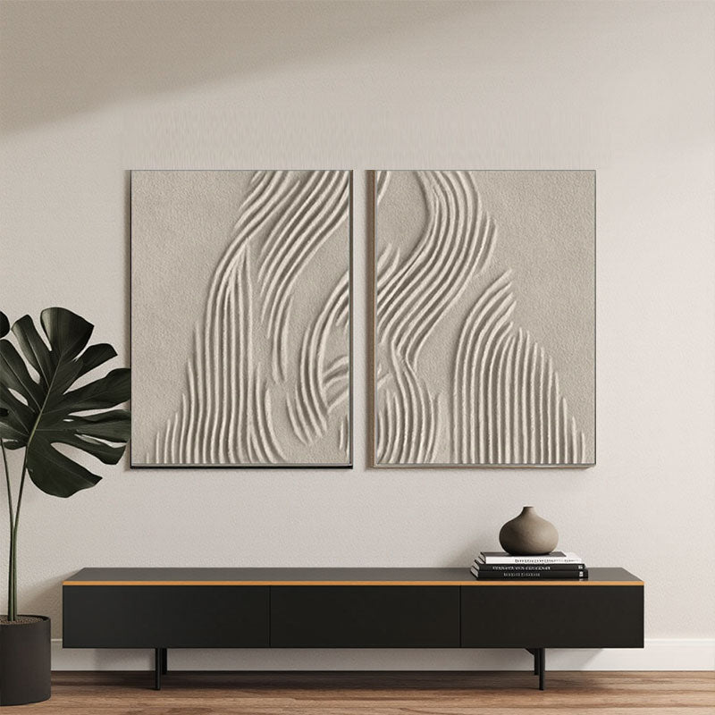 3D Textured Flowing Line Wall Art Set of 2
