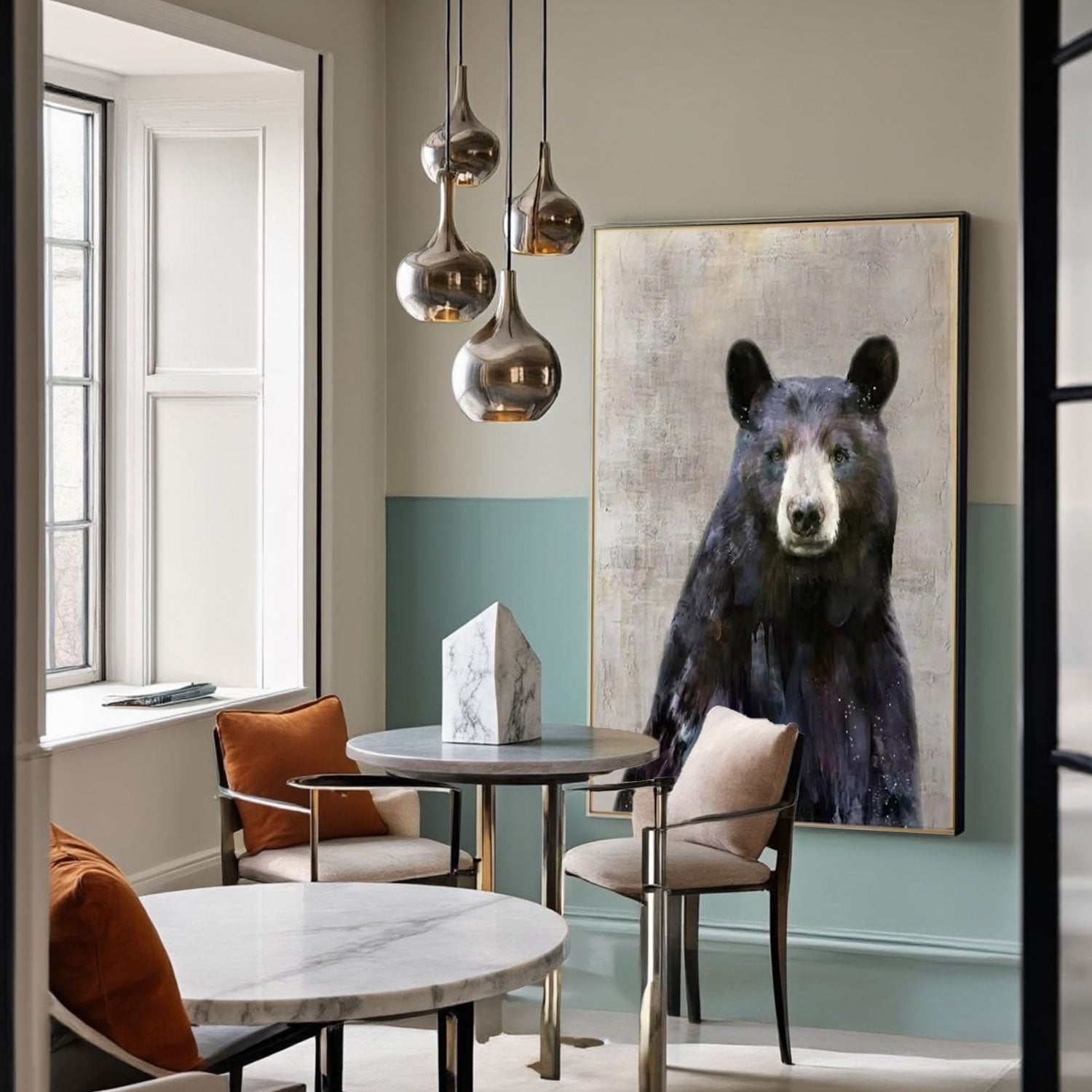 Textured Black Bear Portrait Wall Art