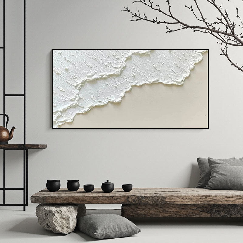 Textured White Wave Foam Wall Art