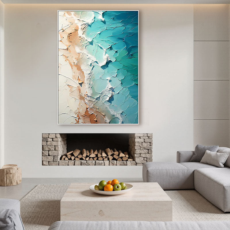 3D Textured Turquoise Sand Wall Art