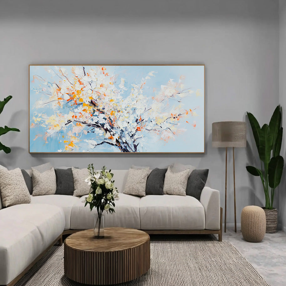 Pale Blue Blossoms in Still Air