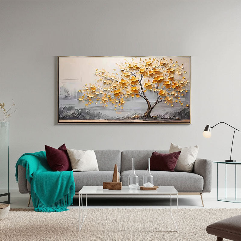 Golden Autumn Tree Canvas Wall Art