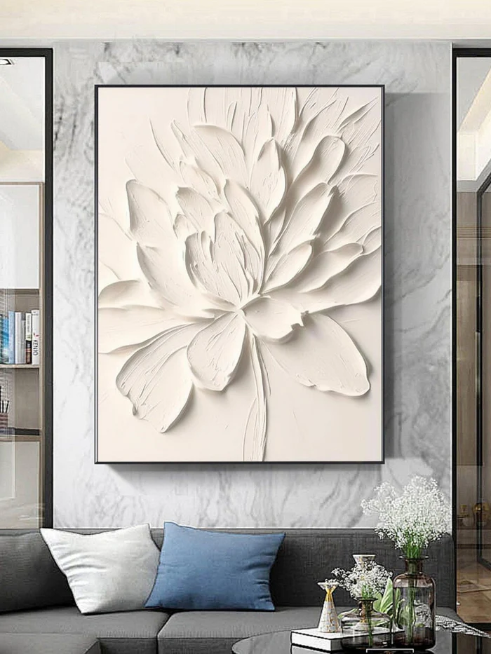 White Textured Minimalist Wall Art