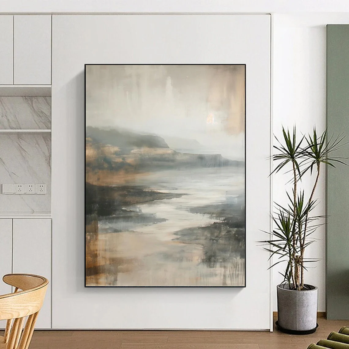 Misty Coastal Landscape Wall Art