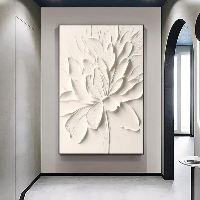 White Textured Minimalist Wall Art