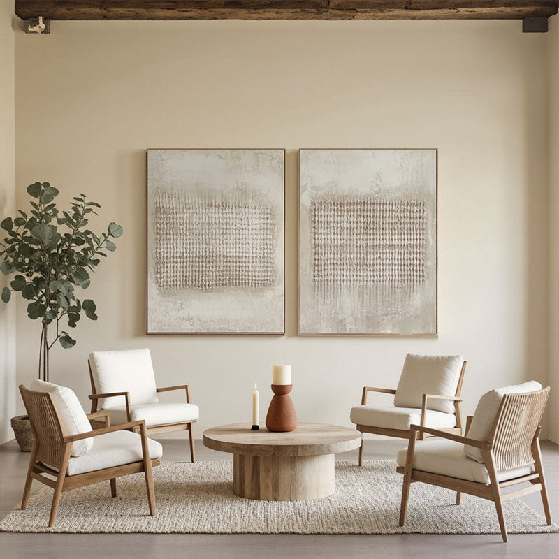 Textured Woven Dot Wall Art Set of 2