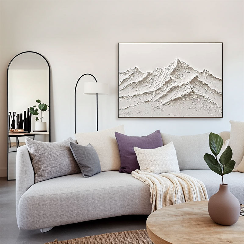 Textured White Mountain Peak Wall Art