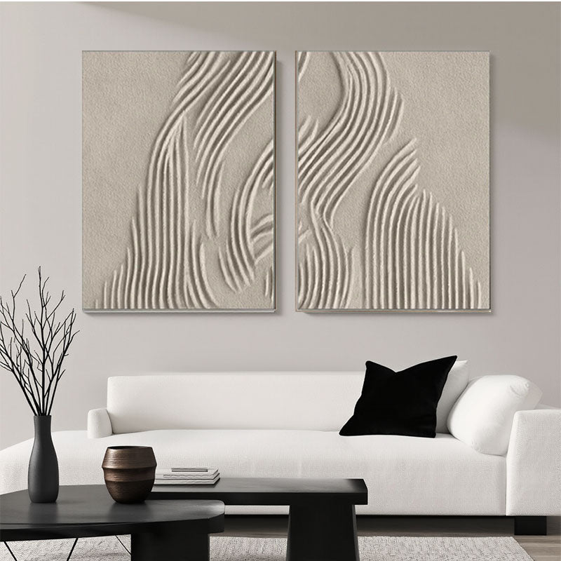 3D Textured Flowing Line Wall Art Set of 2