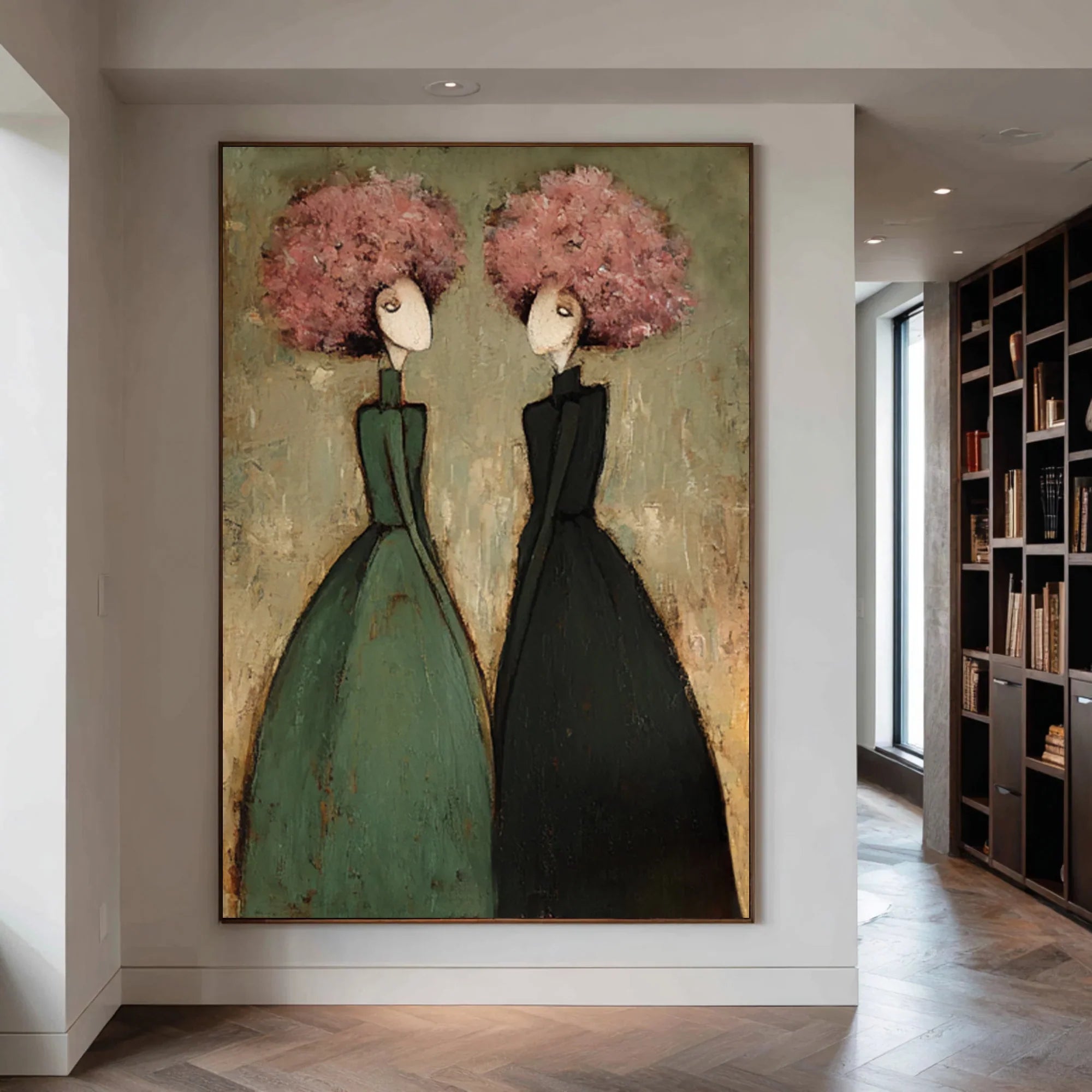 Textured Duo Figures Wall Art