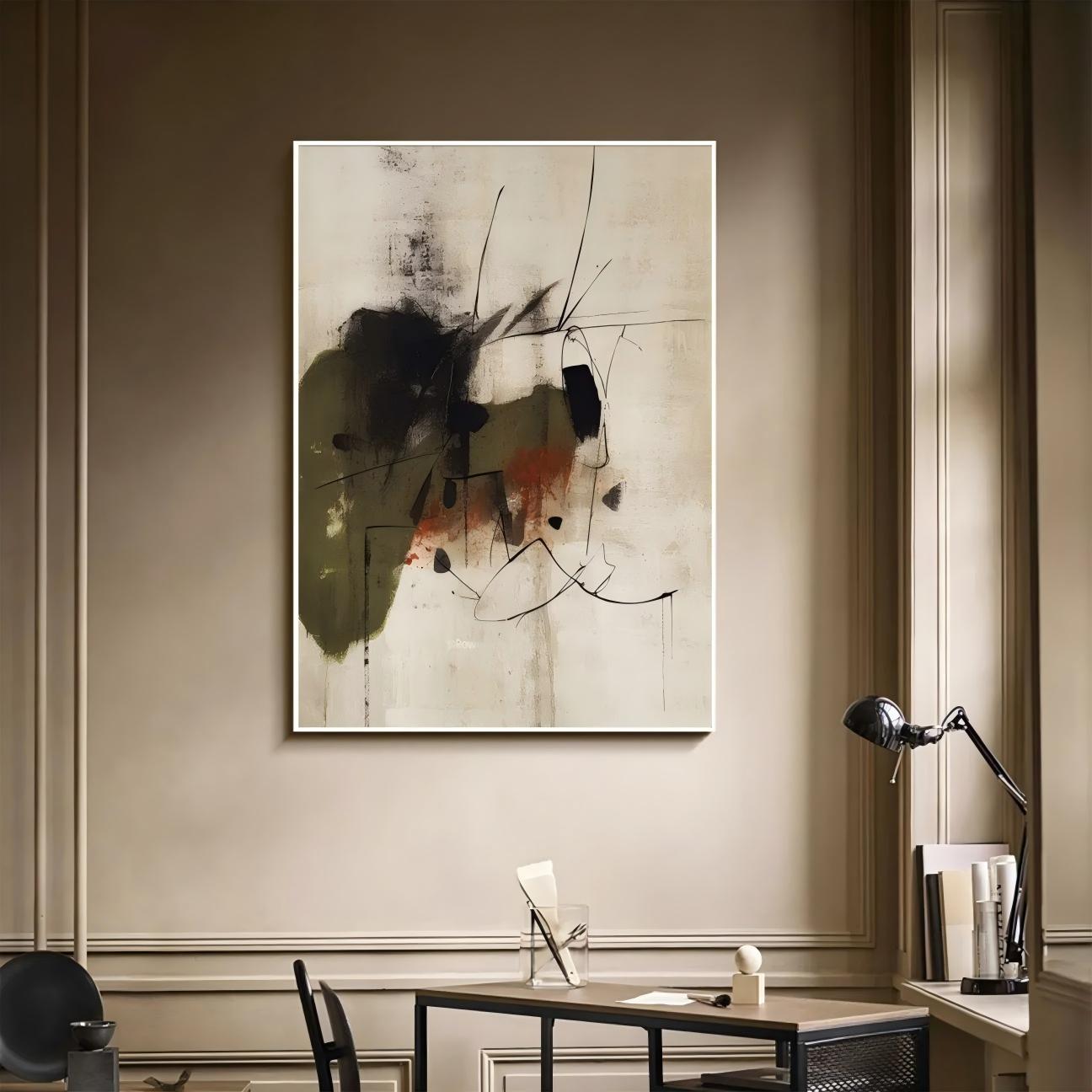 Gestural Ink Wash Abstract Wall Art