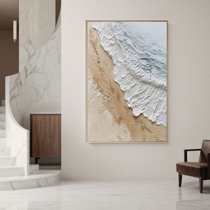 Textured Wave Canvas Art – Sand & Ocean Wall Decor