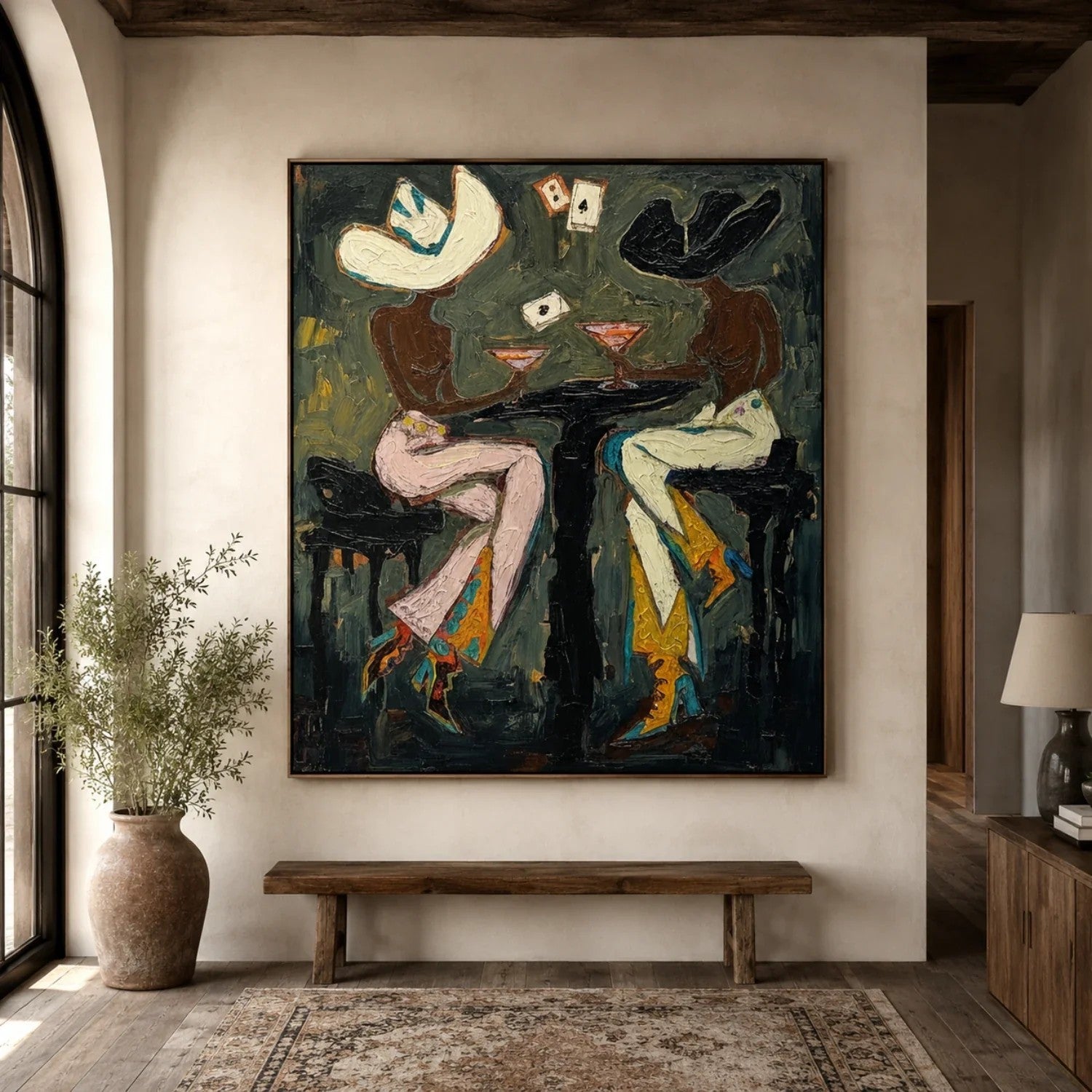 Abstract Cowboy Card Game Wall Art