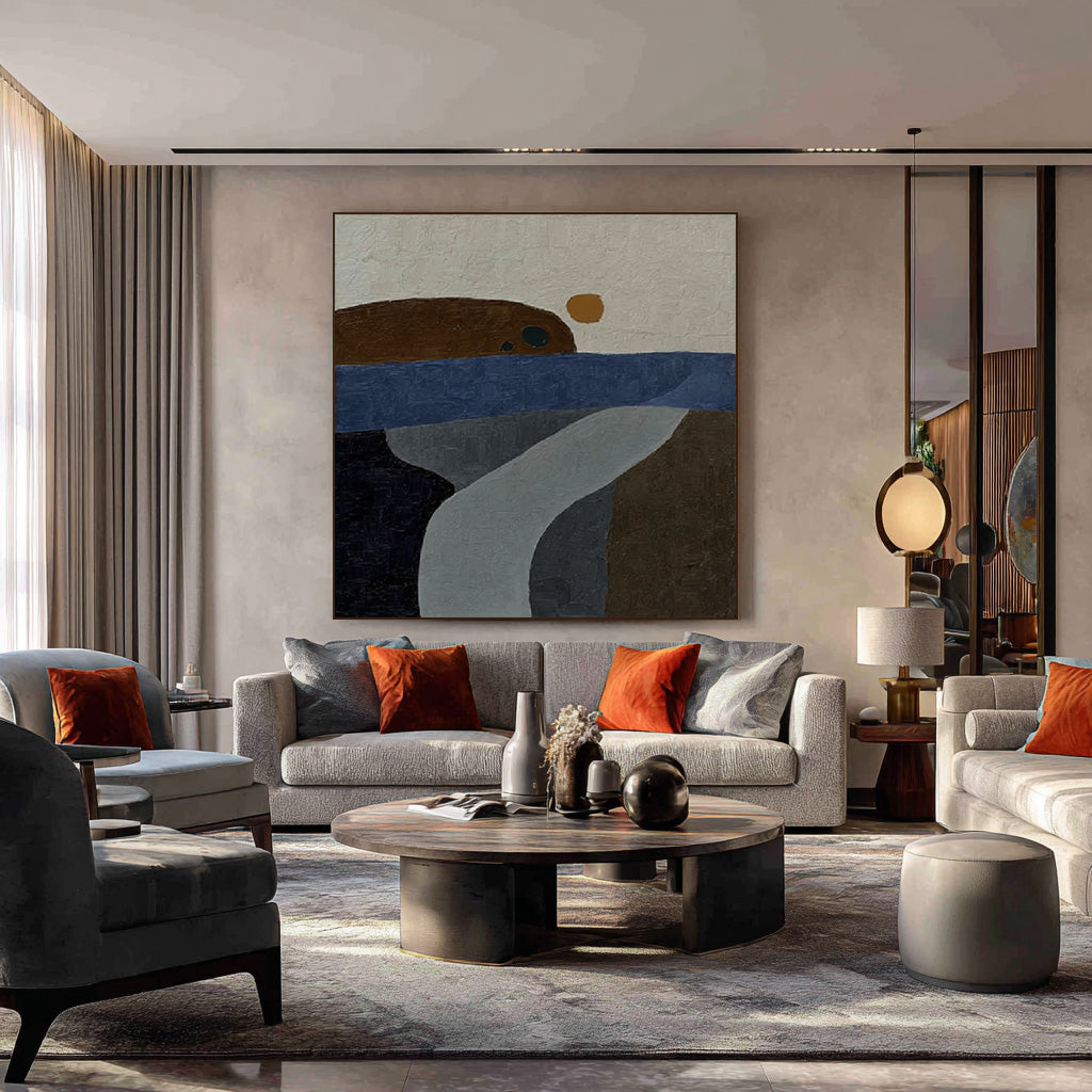 Path to Sunrise - Modern Geometric Color Block Abstract Wall Art