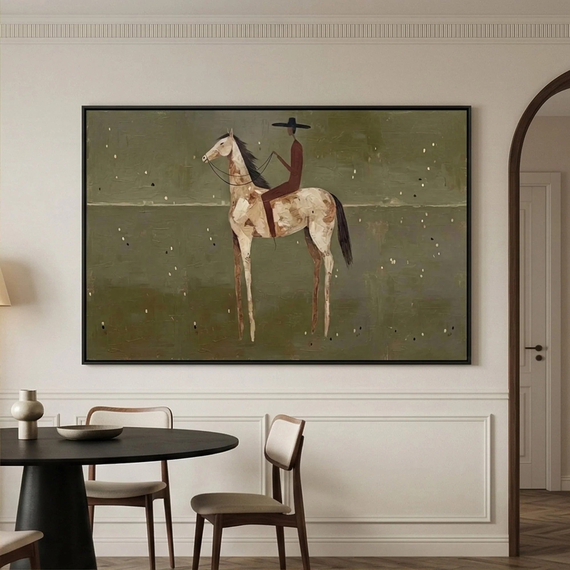 Textured Rider on Horseback Wall Art