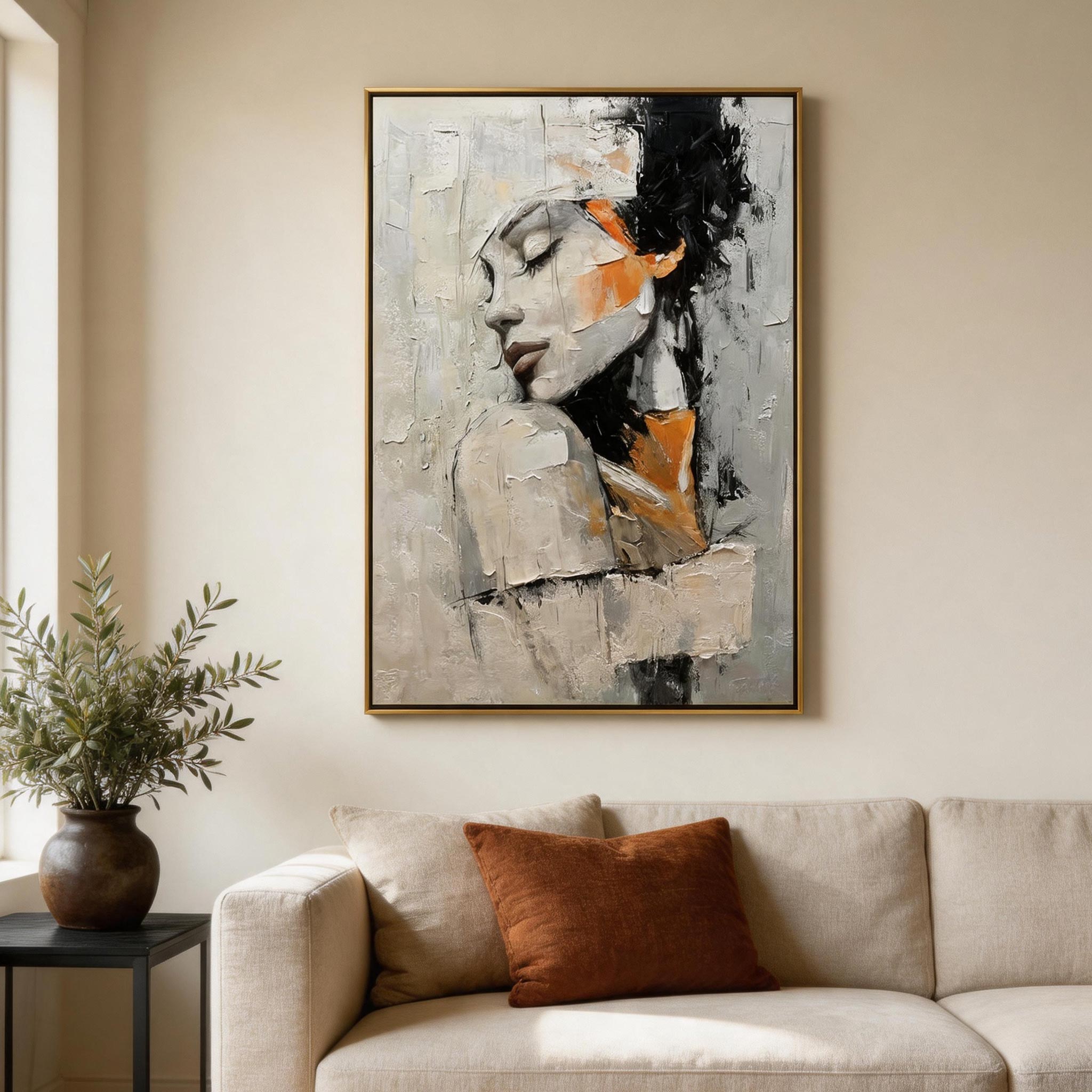 Neutral Portrait | Abstract Textured Wall Art