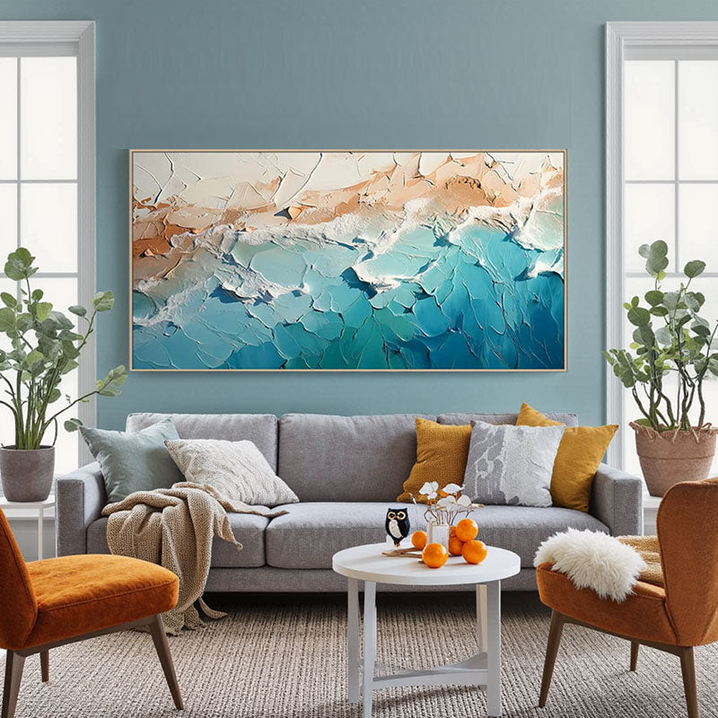 Sculptural Foam Wave Canvas Art