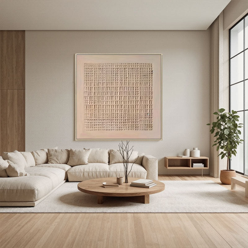 3D Textured Woven Grid Wall Art