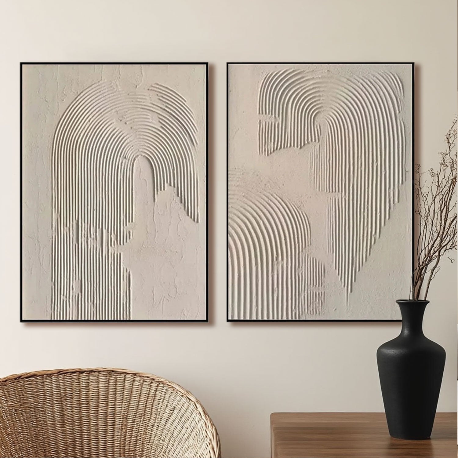 3D Textured Arch Line Wall Art Set of 2