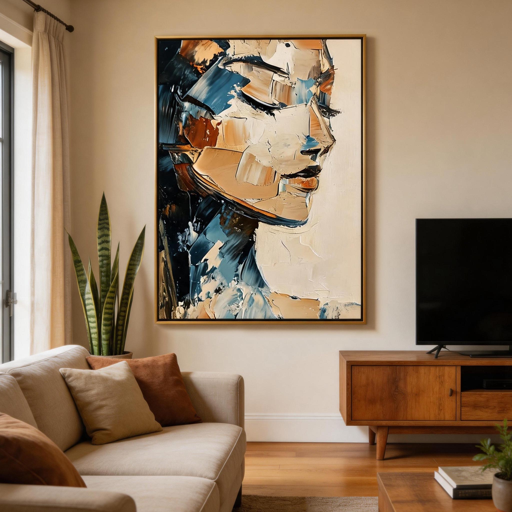 Abstract Face | Modern Neutral Portrait Art