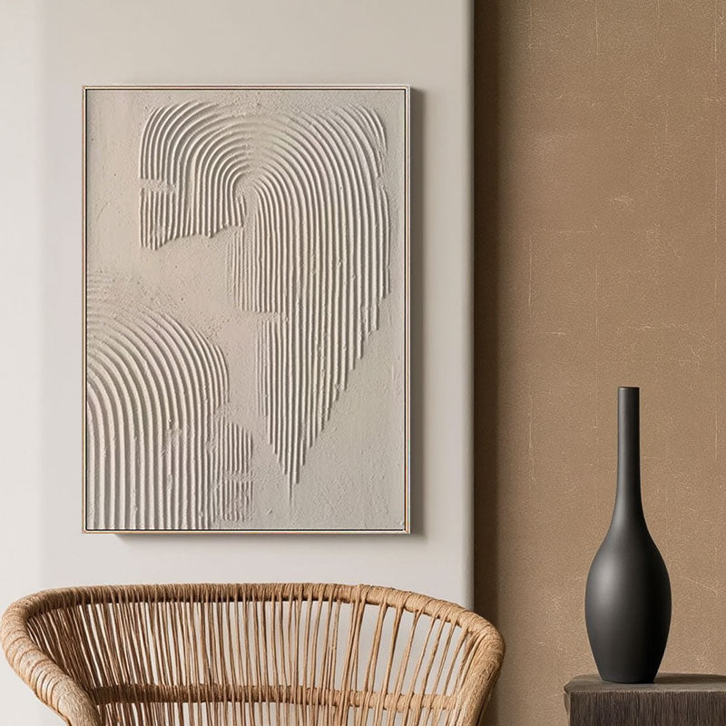 3D Textured Beige Arch Line Wall Art