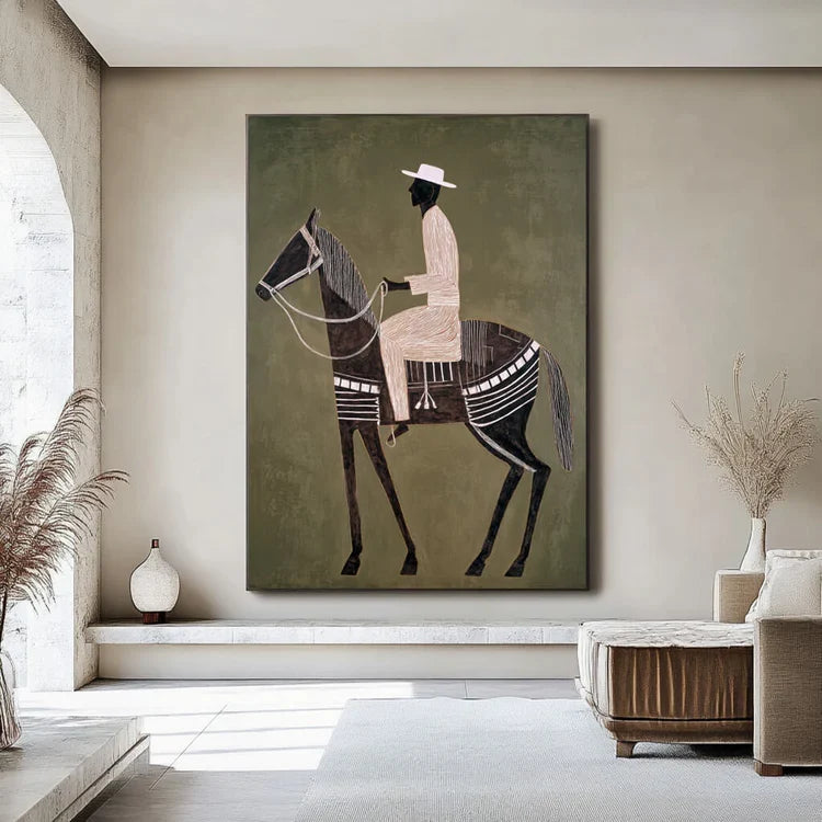 Silhouette Cowboy Rider Wall Art