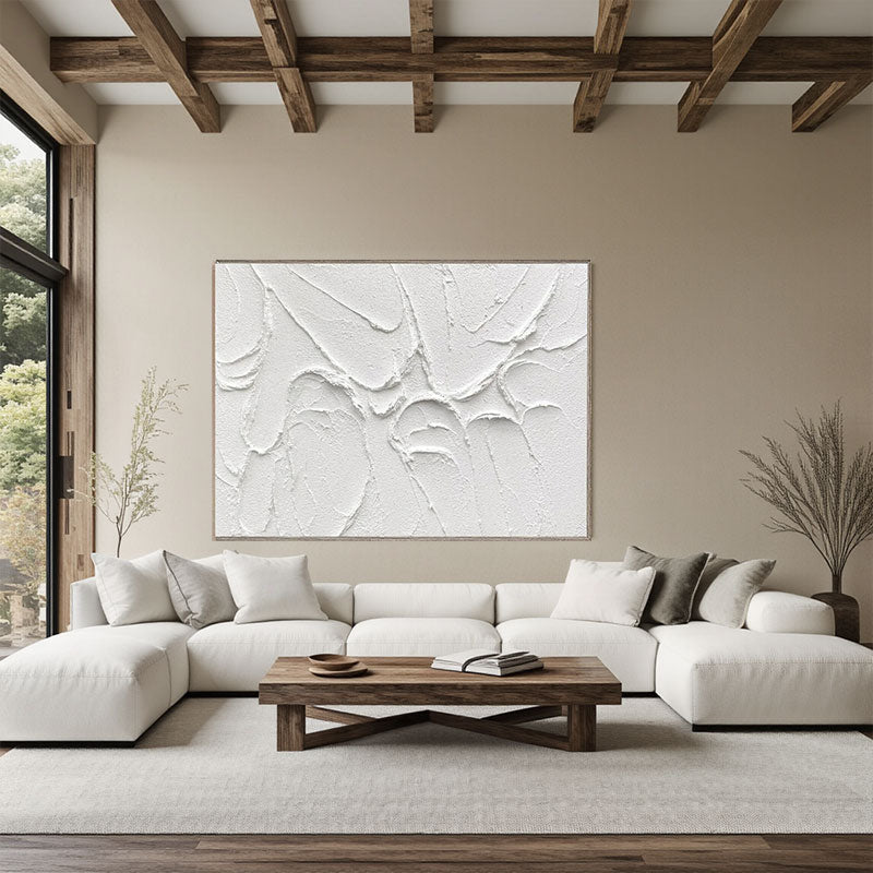 3D Textured White Branch Wall Art